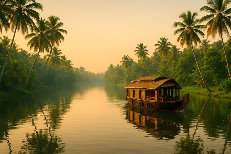 Kerala Backwaters Houseboat Sunset View
